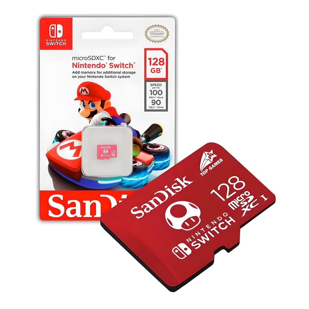 Memoria 128gb Microsdxc Con Licencia Oficial Nintendo Sandisk (Original)